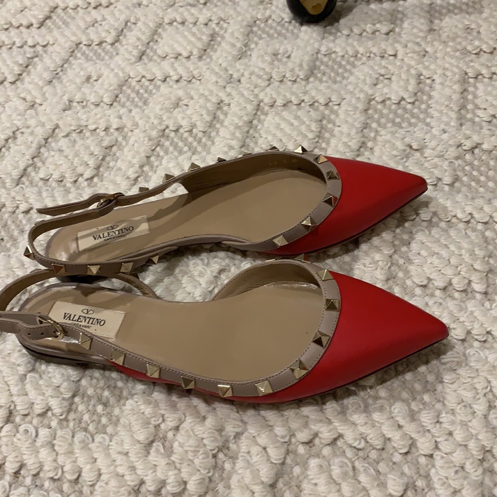 Red Valentino sling backs with gold studs size 38 - Picture 3 of 10